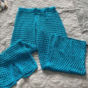 Aerie Teal Knit Crochet Set